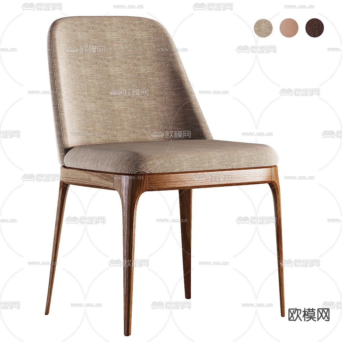 侘寂椅子 餐椅3d模型下载（渲染图4）