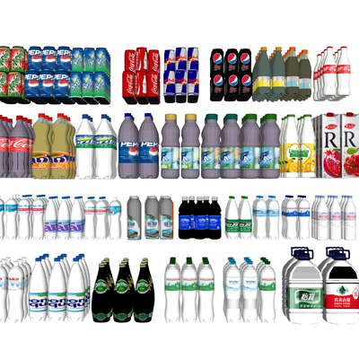  汽水 饮料 水瓶su模型 