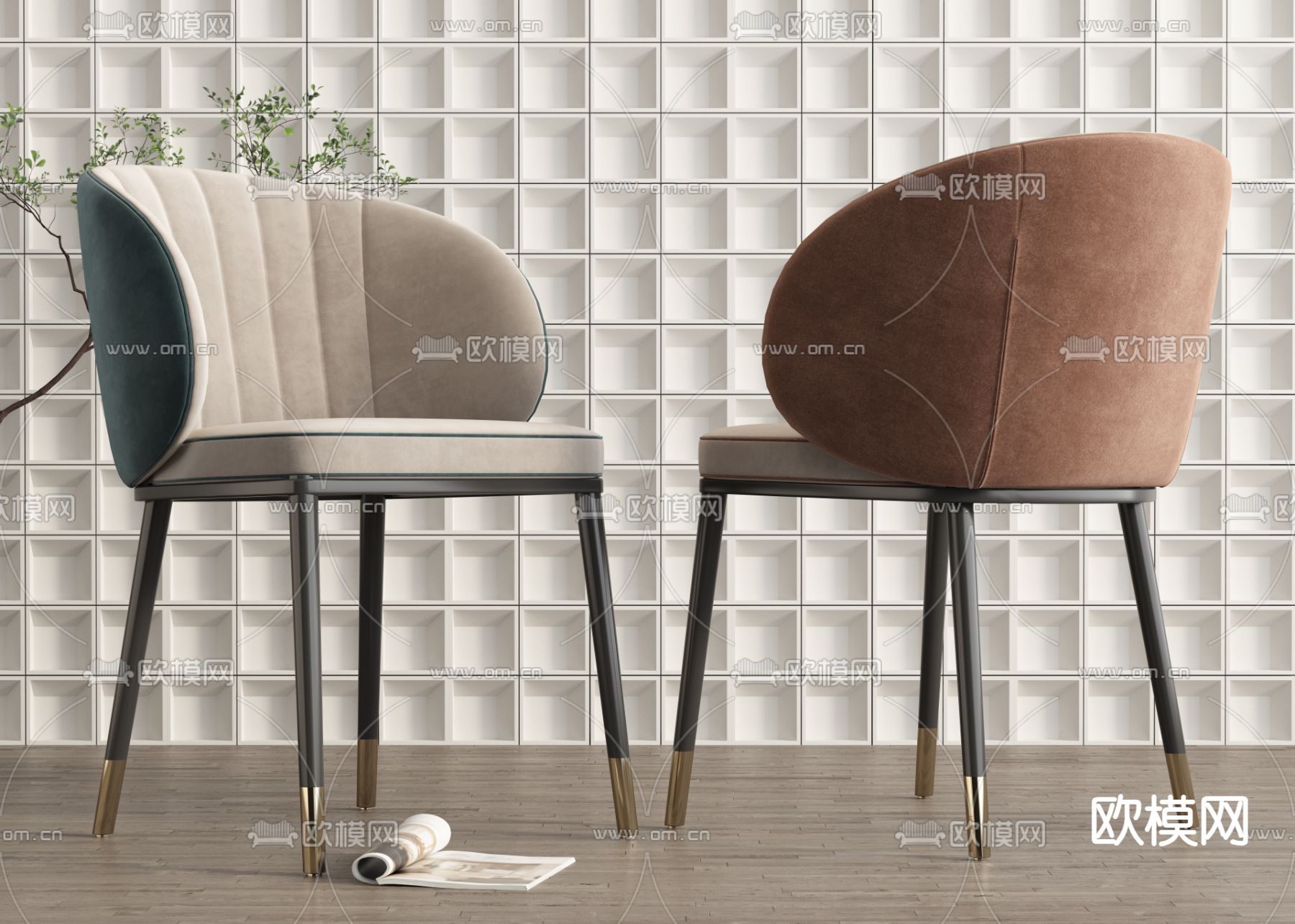 现代椅子 餐椅3d模型下载（渲染图1）