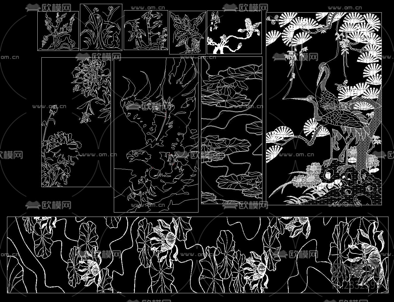 中式雕花cad图库下载（渲染图4）