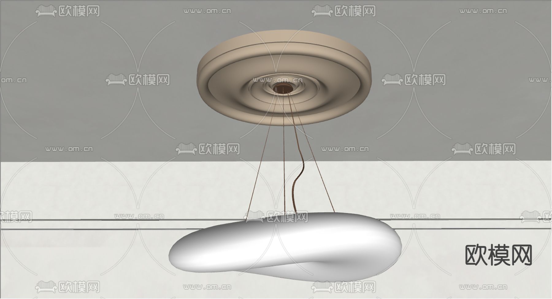 轻奢吊灯su模型下载（渲染图2）