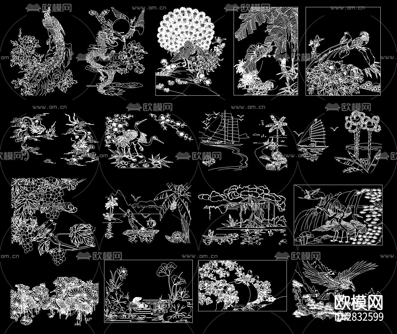 中式雕花cad图库下载（渲染图9）