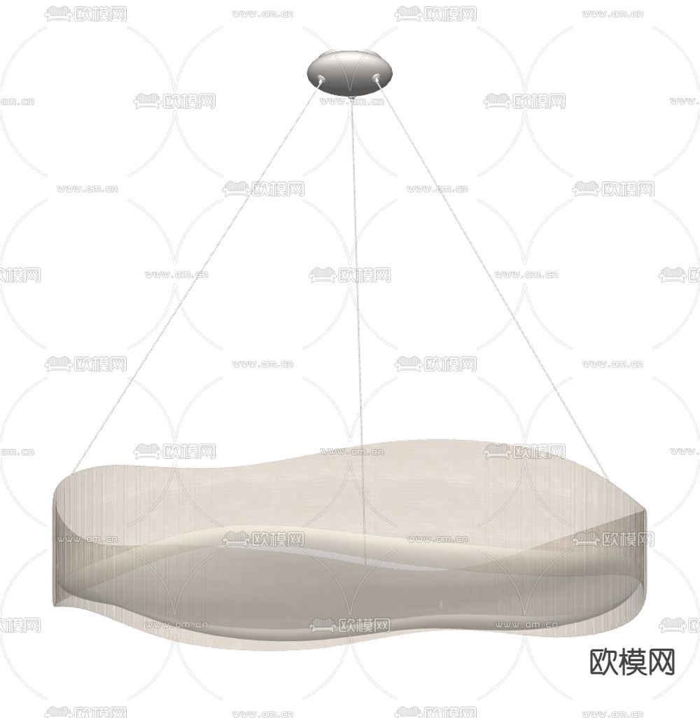 奶油风吊灯su模型下载（渲染图2）