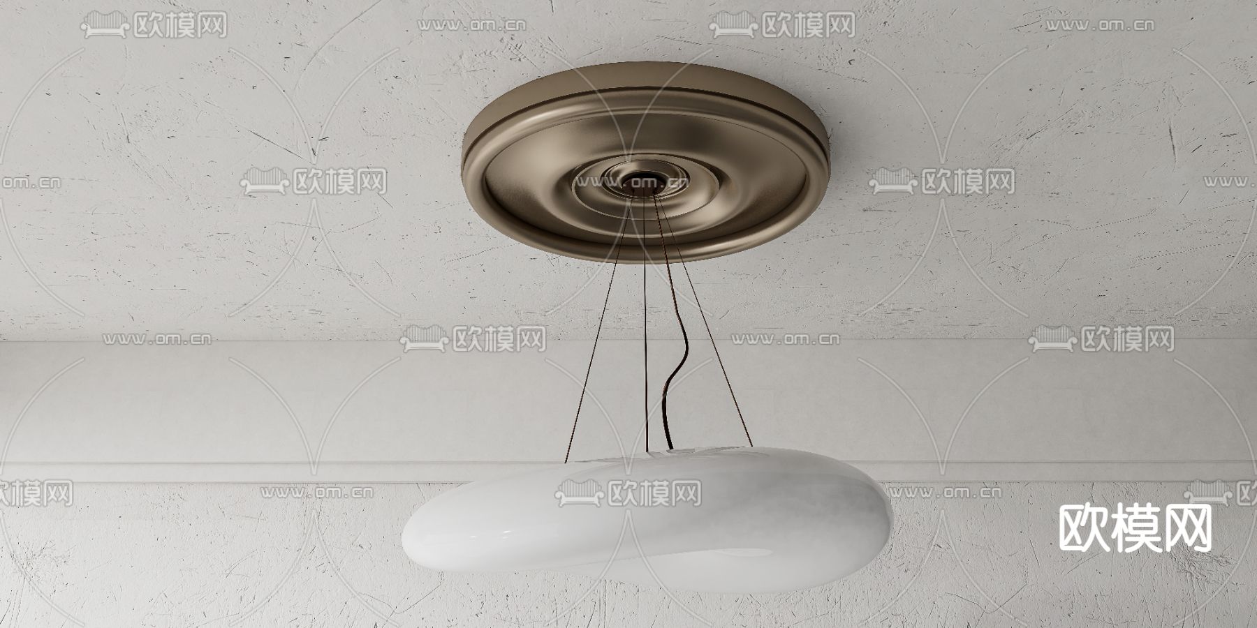 轻奢吊灯su模型下载（渲染图1）