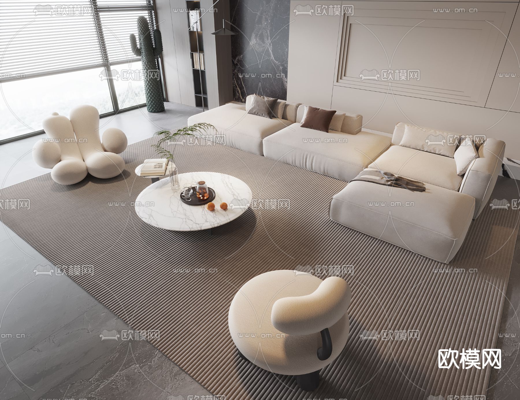 现代组合沙发3d模型下载_ID14263534_3dmax免费模型-欧模网