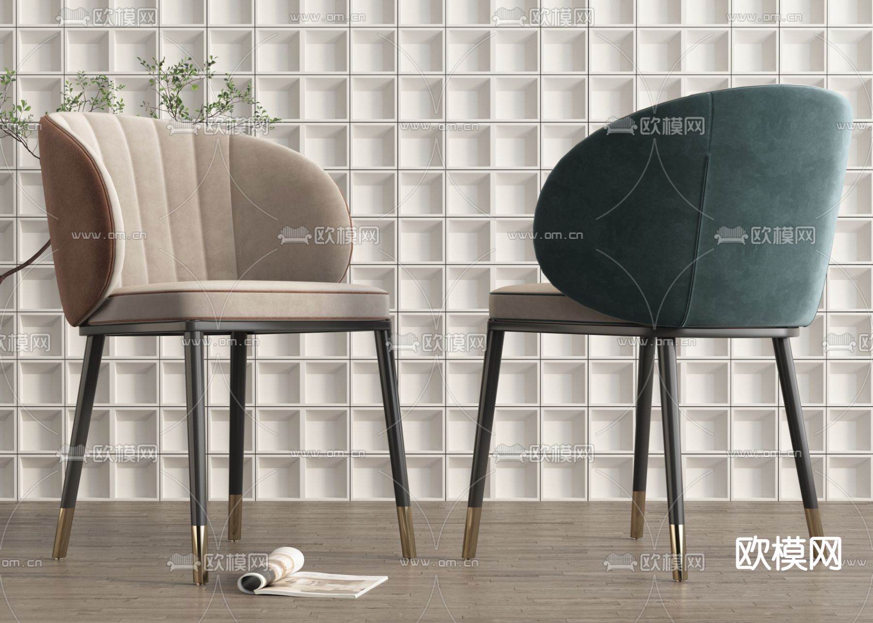 现代椅子 餐椅3d模型下载（渲染图2）