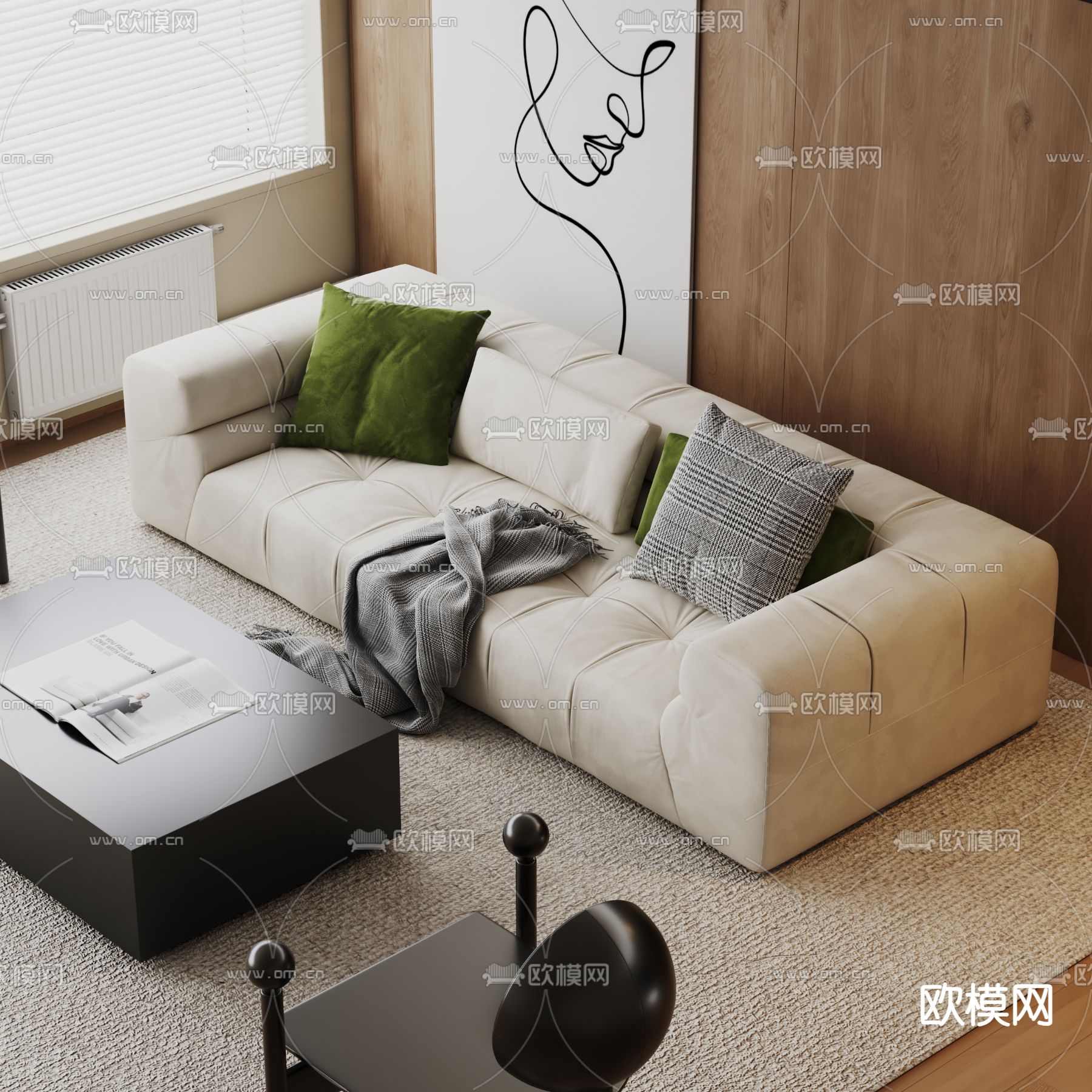 双人沙发 软体沙发3d模型下载