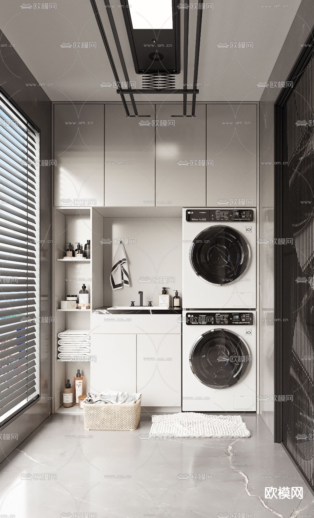 生活阳台 洗衣房3d模型下载