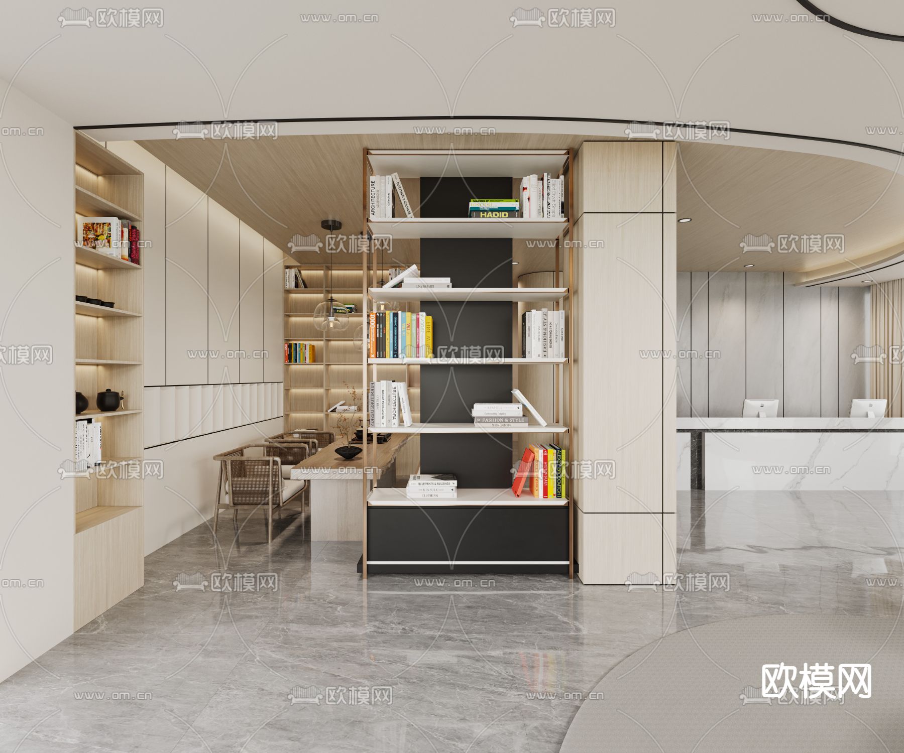 办公室休息区3d模型下载（渲染图2）