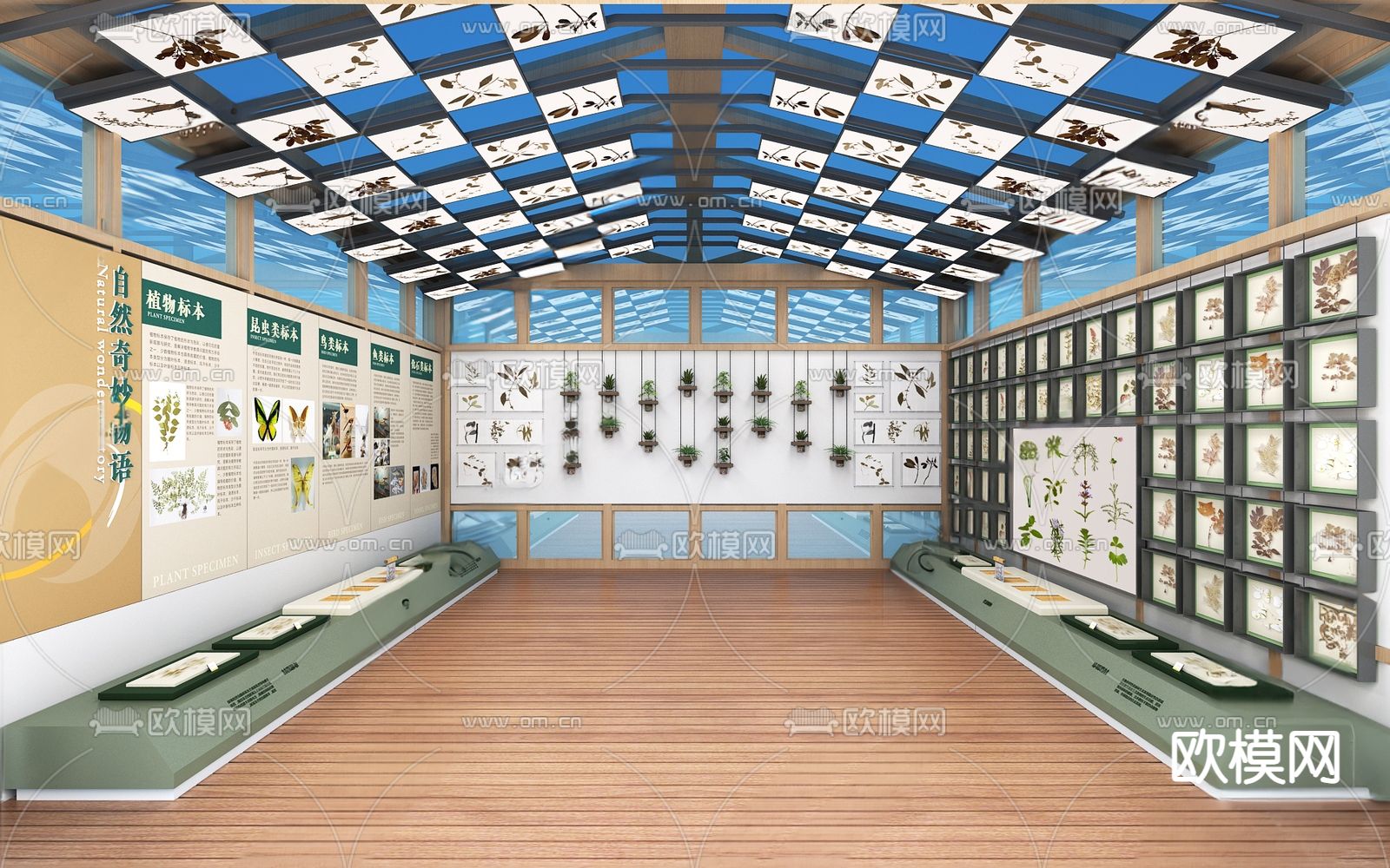 标本展馆 展馆su模型下载（渲染图1）