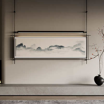 新中式装饰画su模型