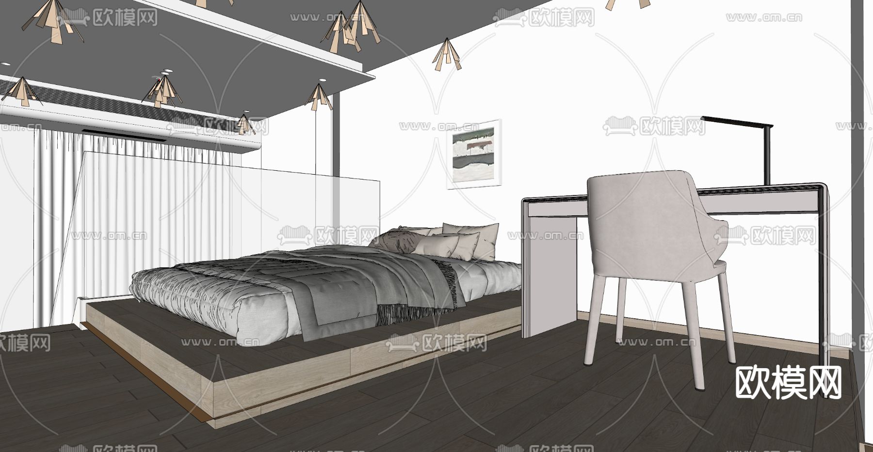 现代loft公寓su模型下载（渲染图6）