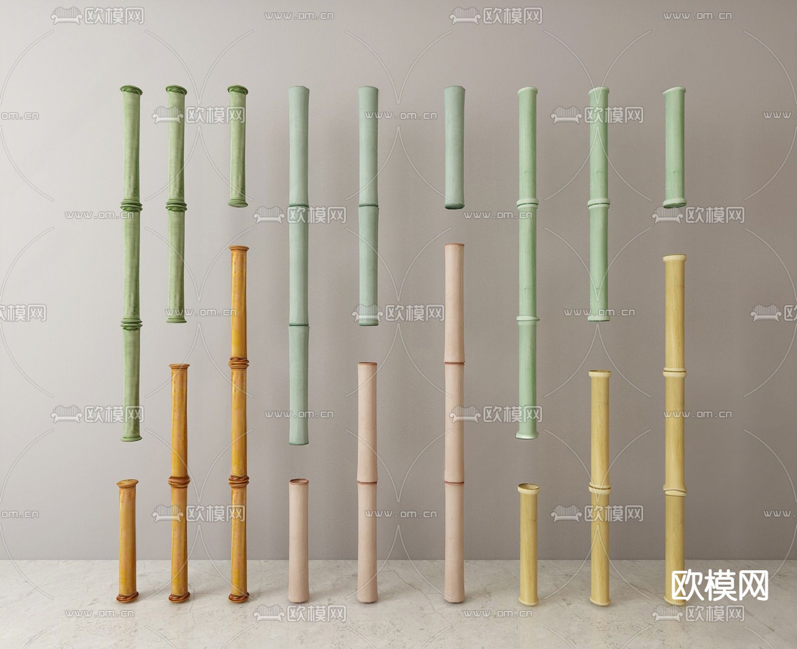 中式竹子su模型下载（渲染图1）