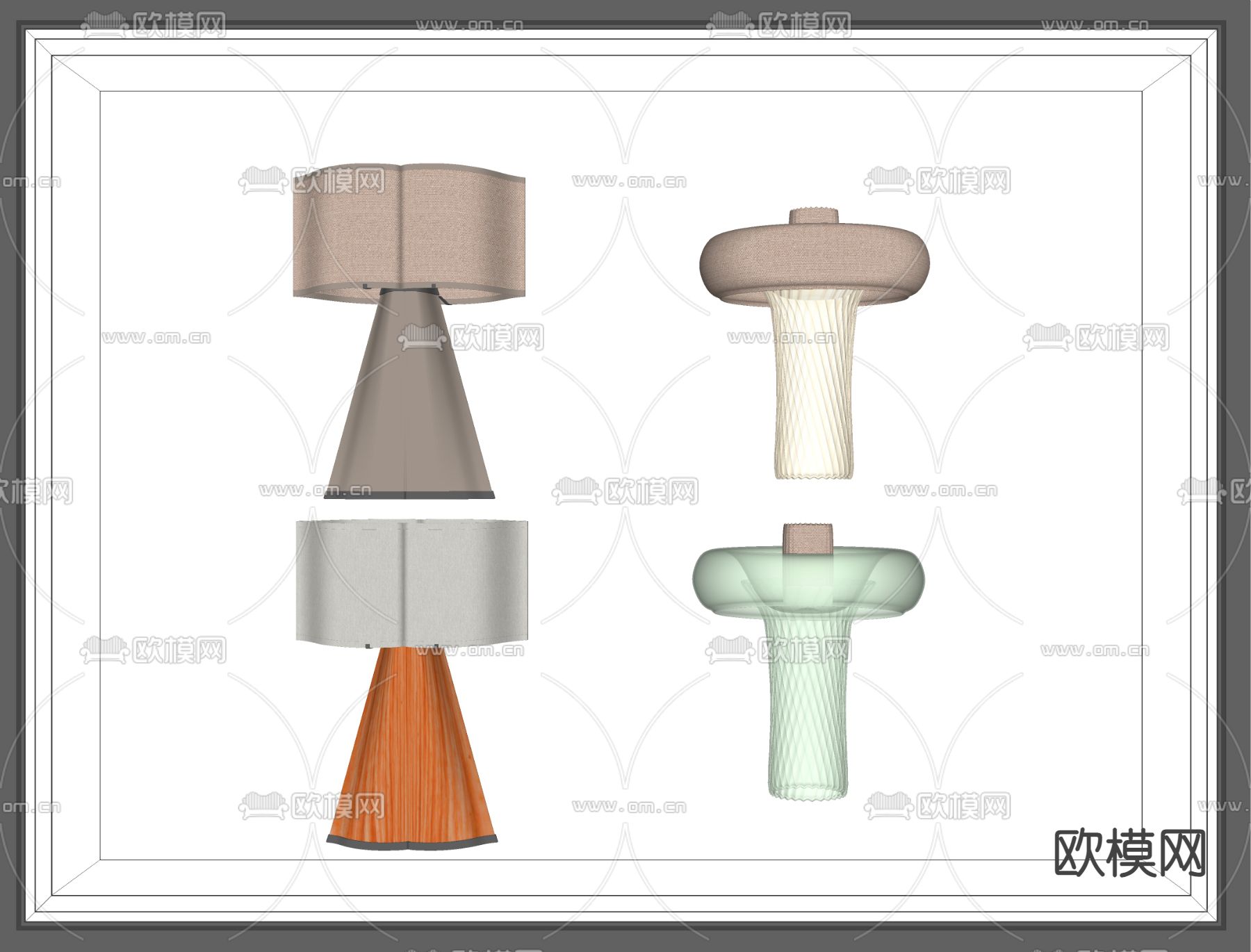 北欧台灯su模型下载（渲染图2）
