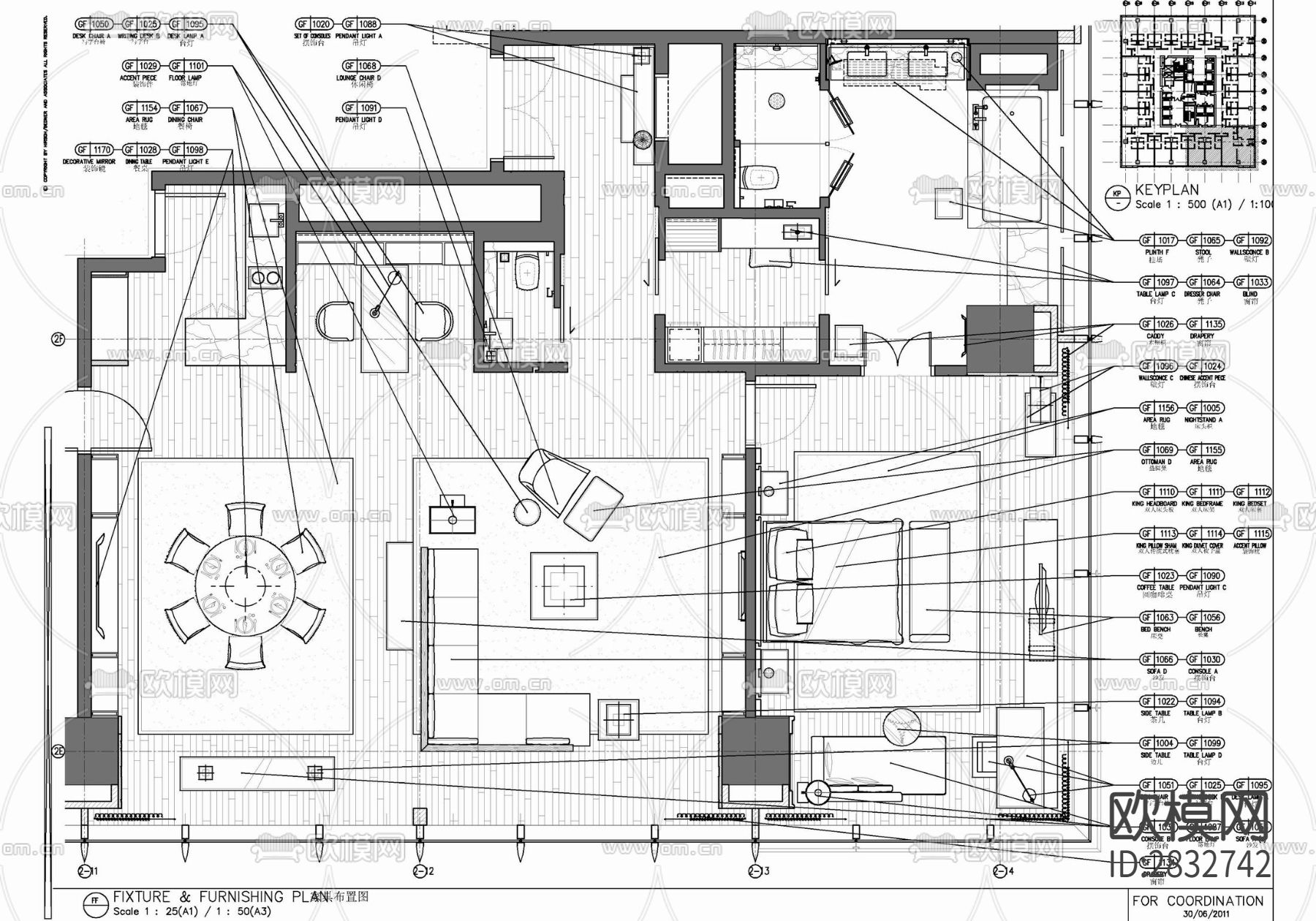 HBA酒店标准客房施工详图 客房 豪华套房 套房 大床房 cad施工图下载（渲染图4）