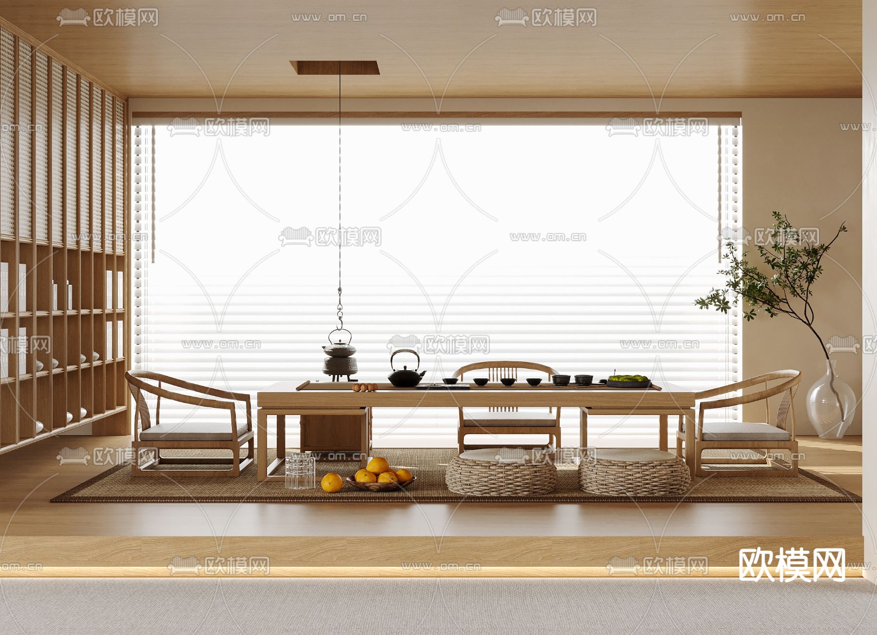 日式茶室 榻榻米茶室3d模型下载