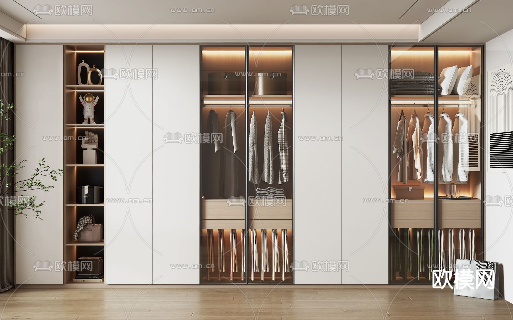 现代衣柜 衣橱3d模型下载