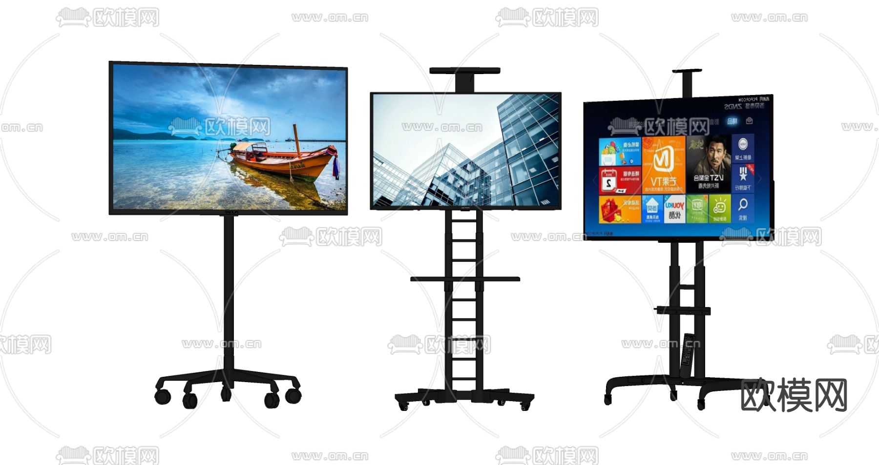 电视支架 电视机su模型下载（渲染图2）