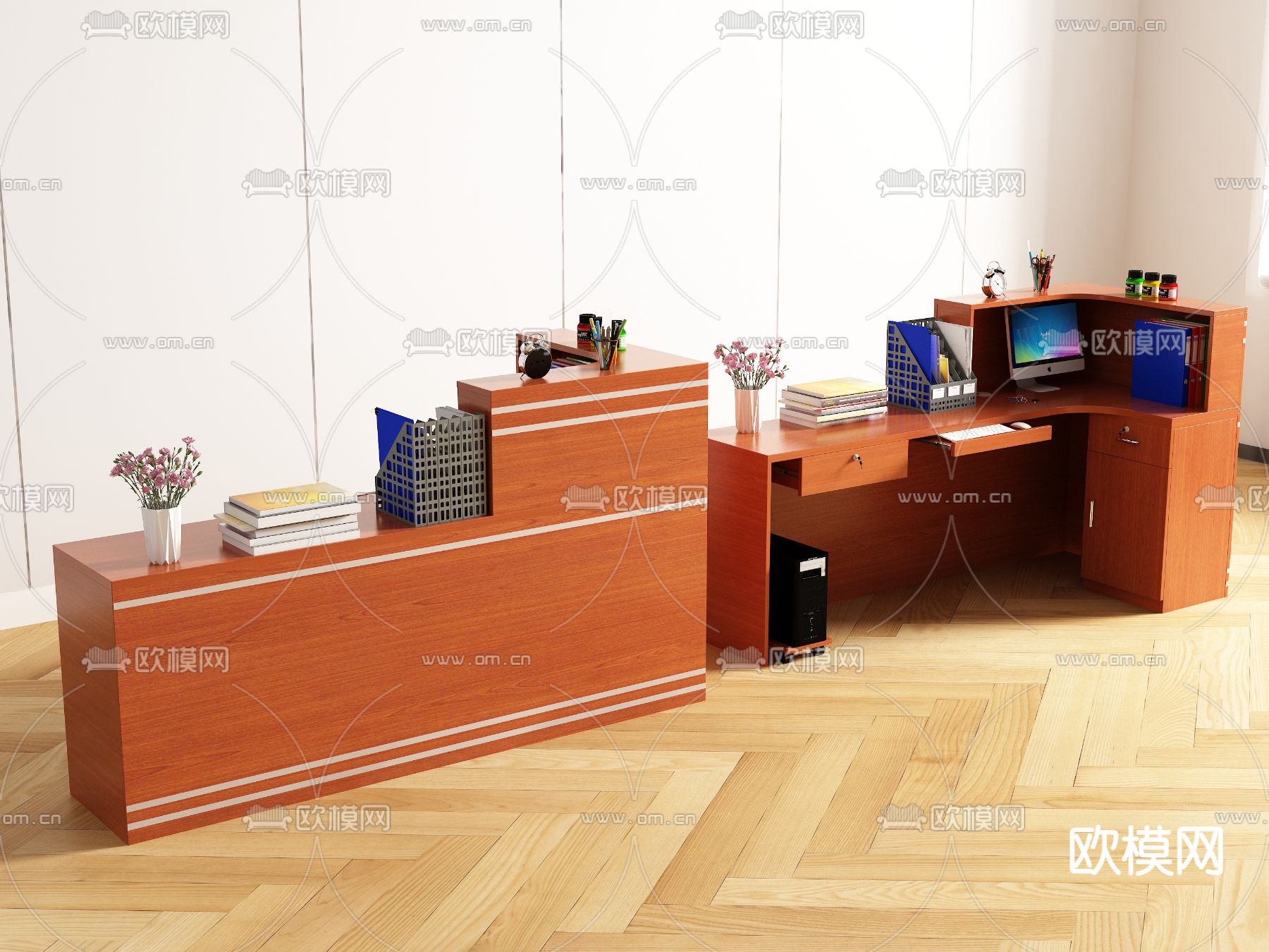 前台 接待台 服务台3d模型下载