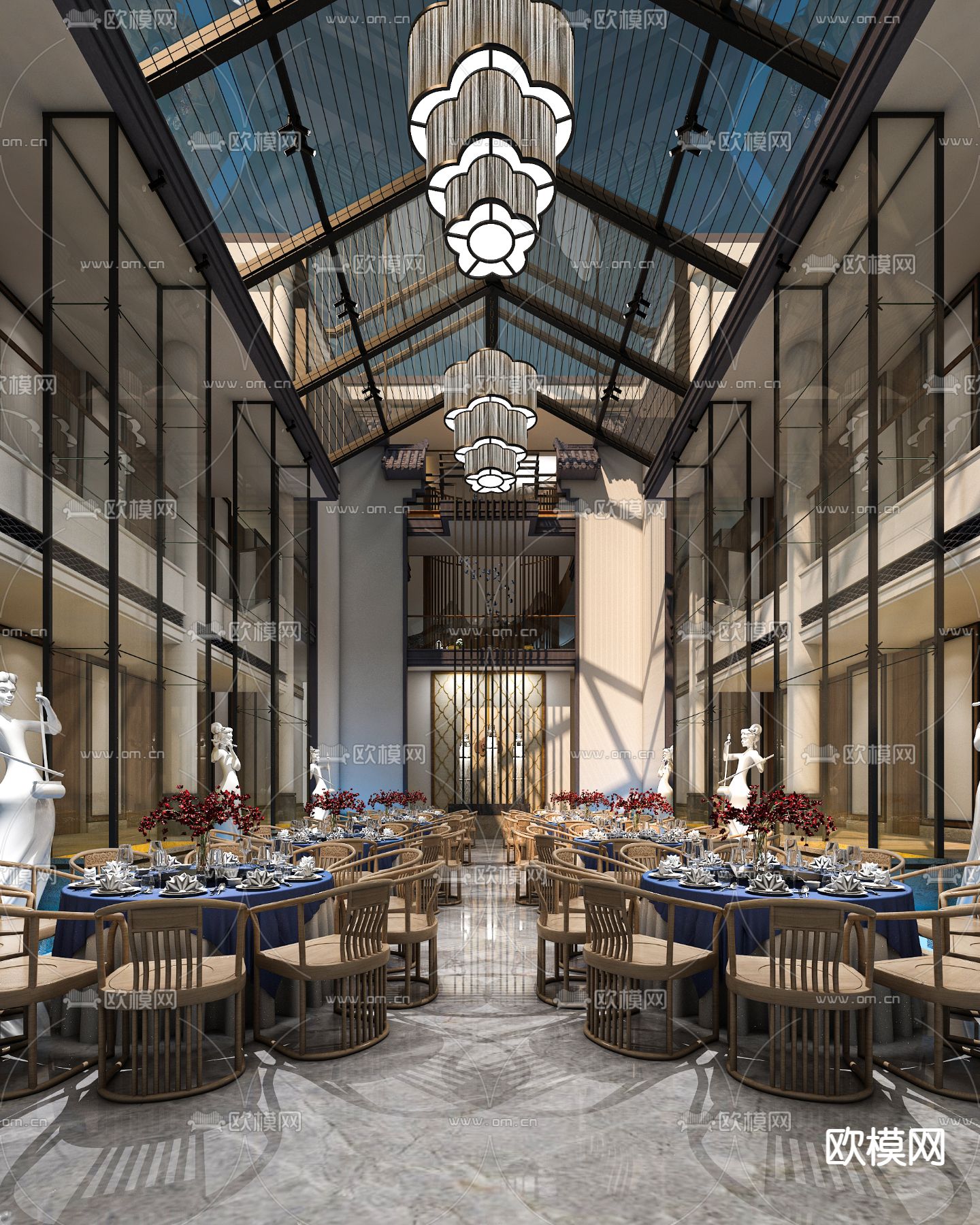 酒店宴会厅3d模型下载