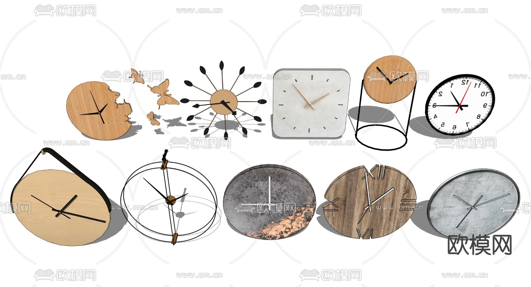 时钟 挂钟 壁钟su模型下载