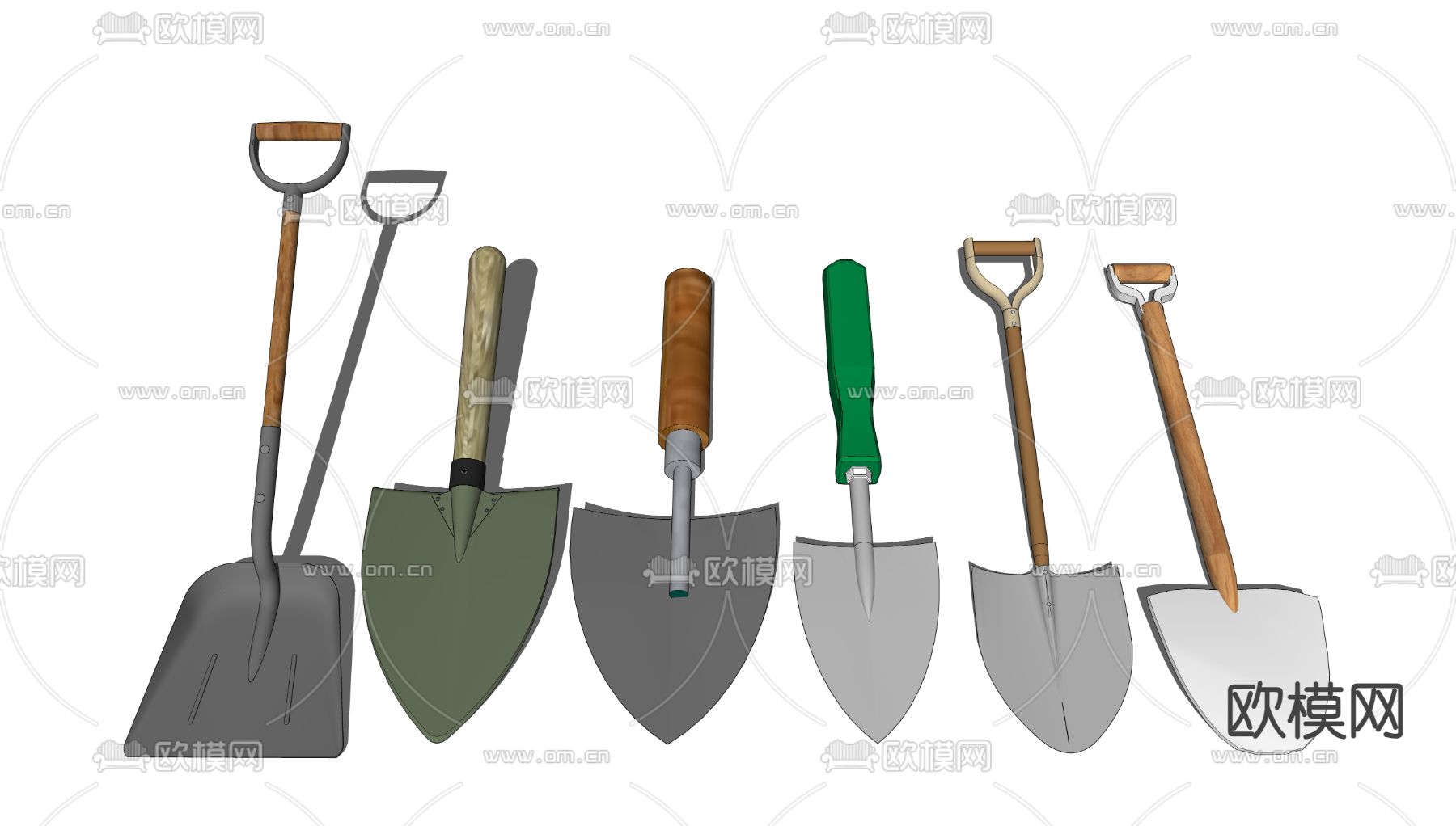 铁铲 铲子su模型下载（渲染图2）