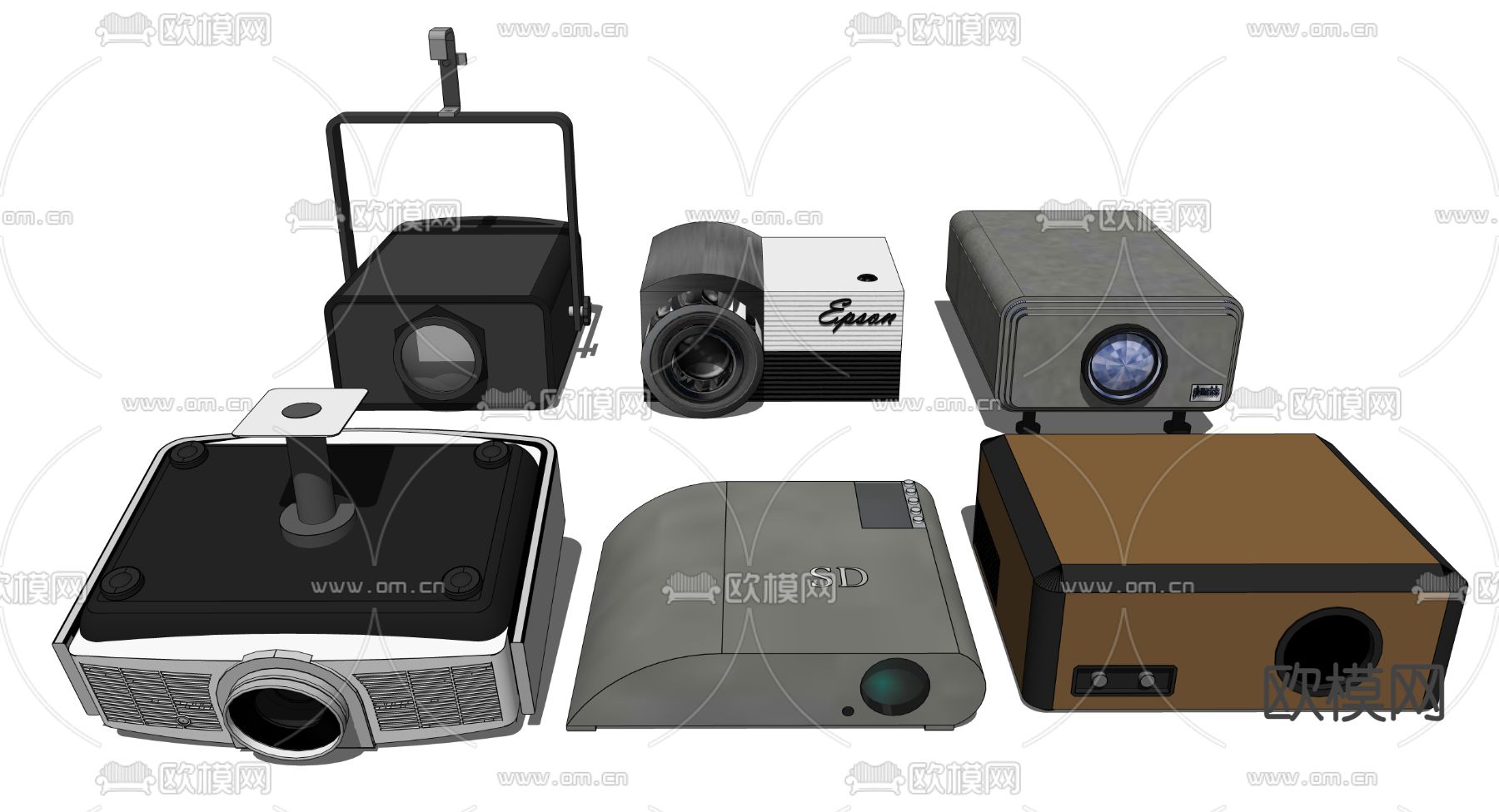 投影仪su模型下载（渲染图1）
