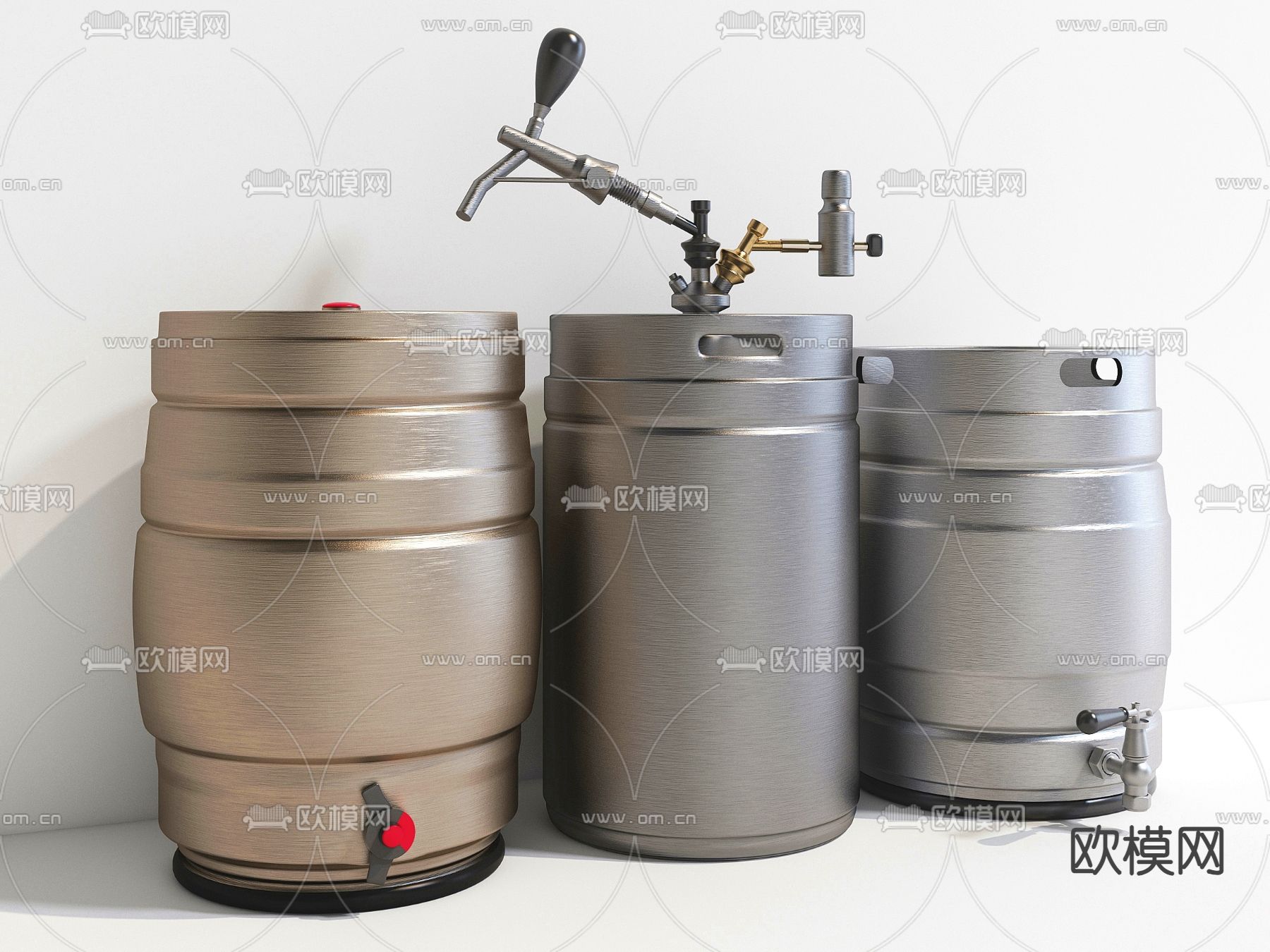工业风啤酒桶 酿造机3d模型下载
