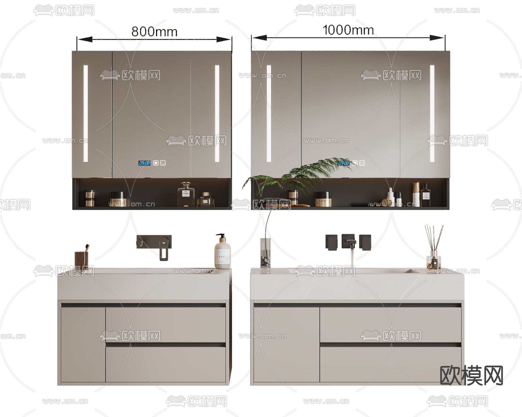 现代浴室柜 台盆 洗手台3d模型下载（渲染图3）