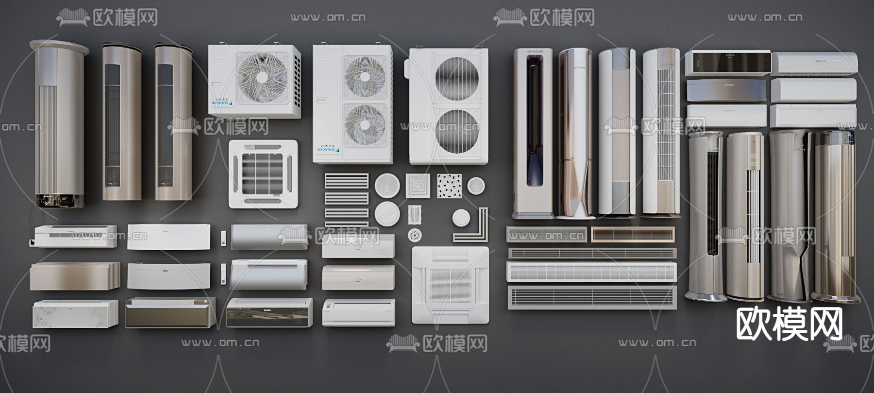 壁挂空调 空调外机 中央空调 空调出风口3d模型下载
