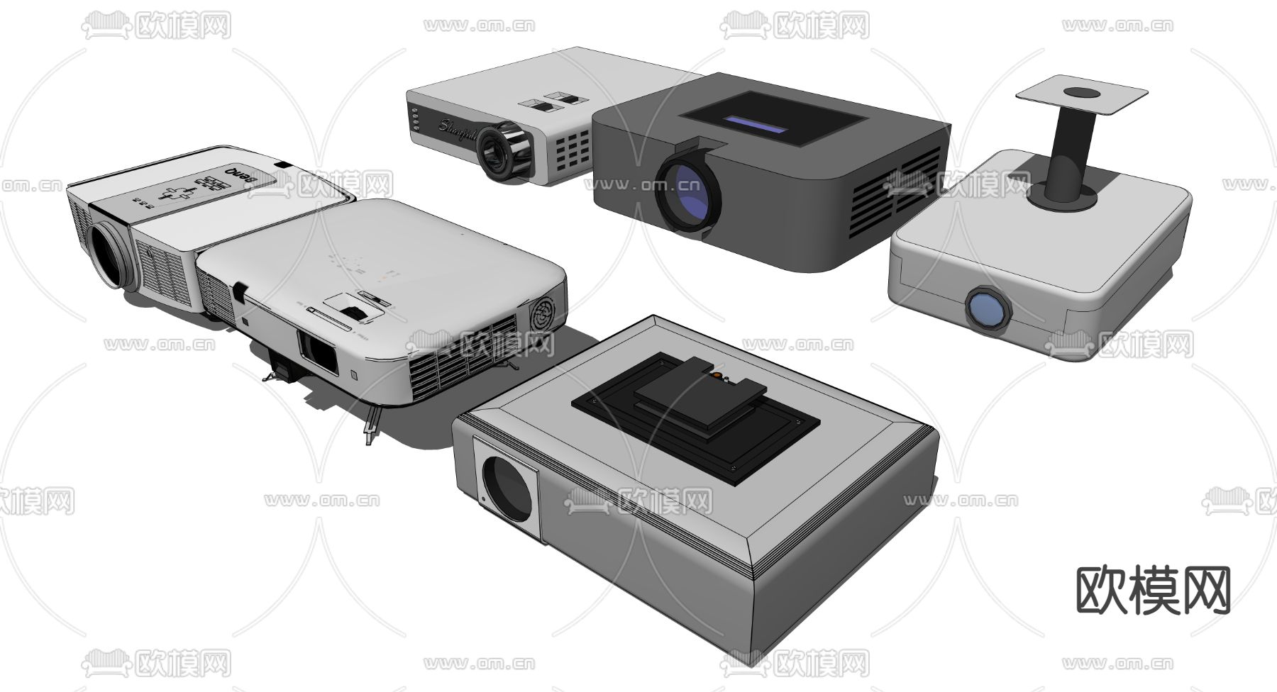 投影仪su模型下载（渲染图2）