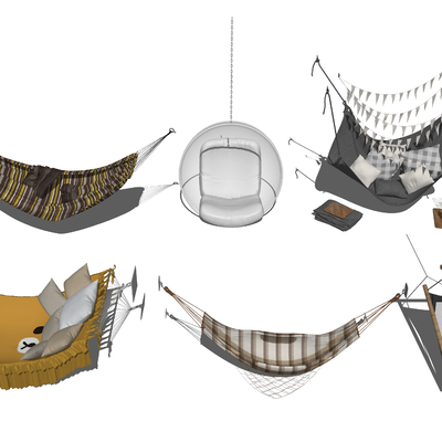  吊椅 摇篮 秋千su模型 
