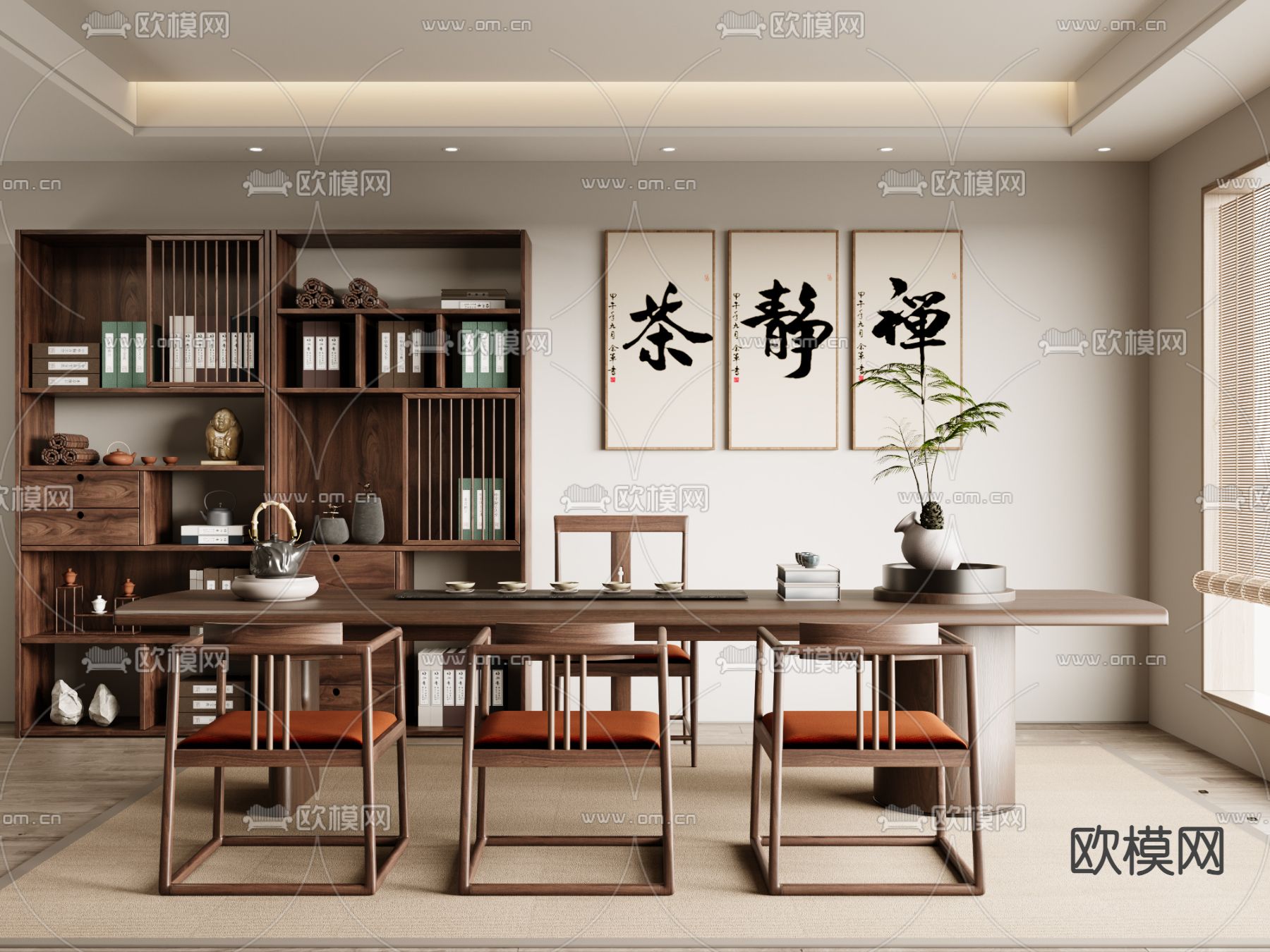 新中式茶室3d模型