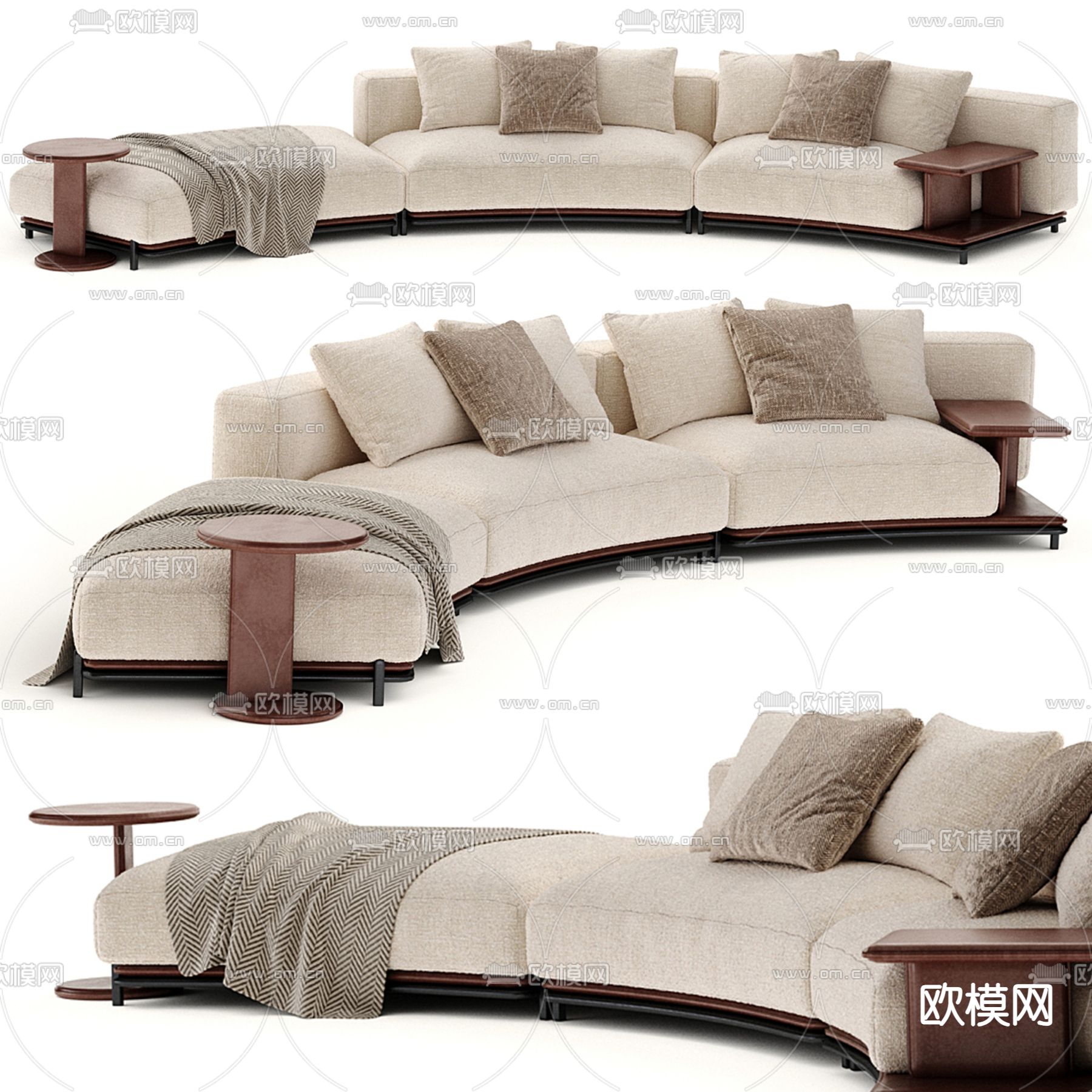 Poliform 弧形沙发3d模型下载