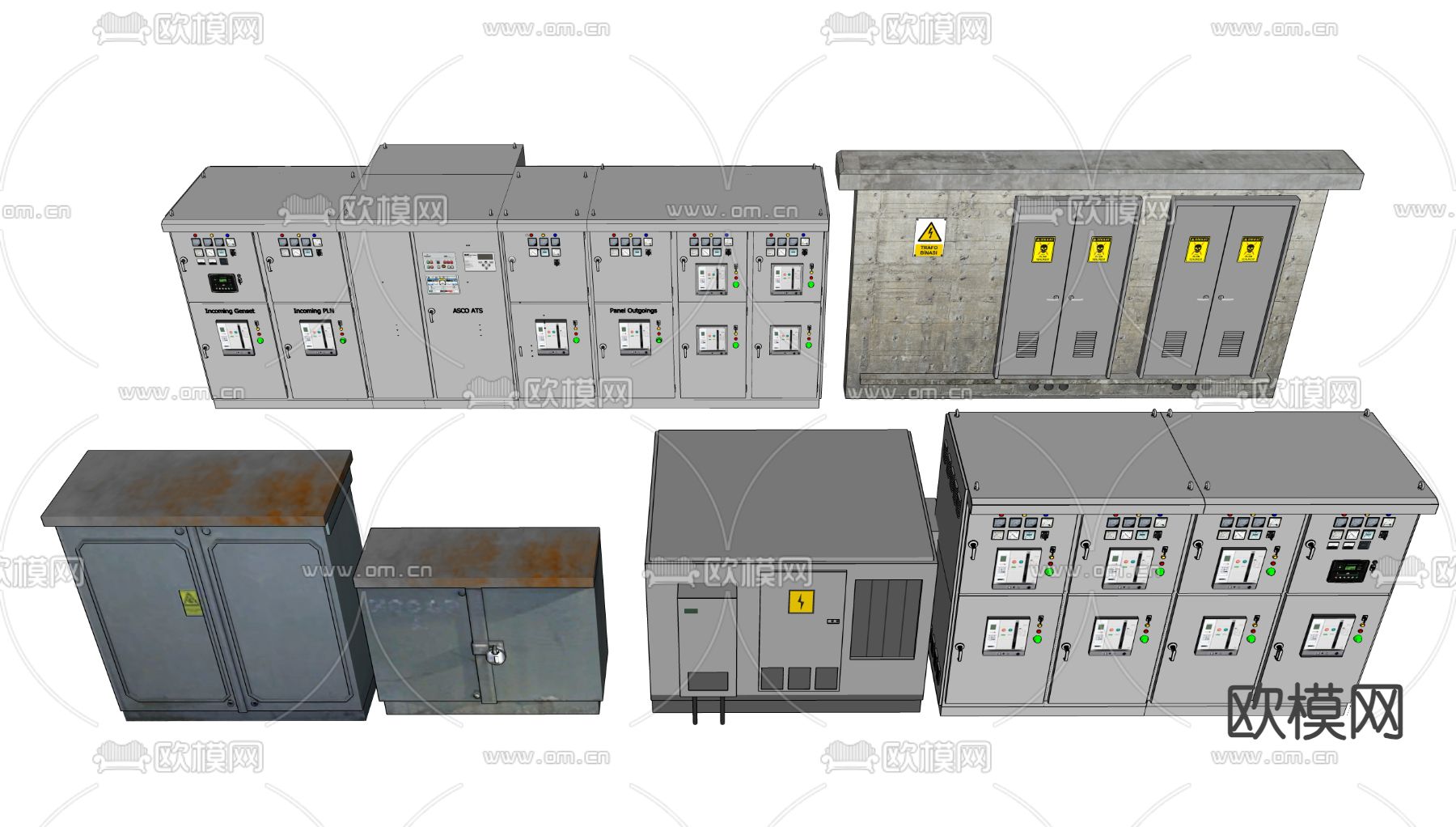 存电箱 高压电箱su模型下载（渲染图1）