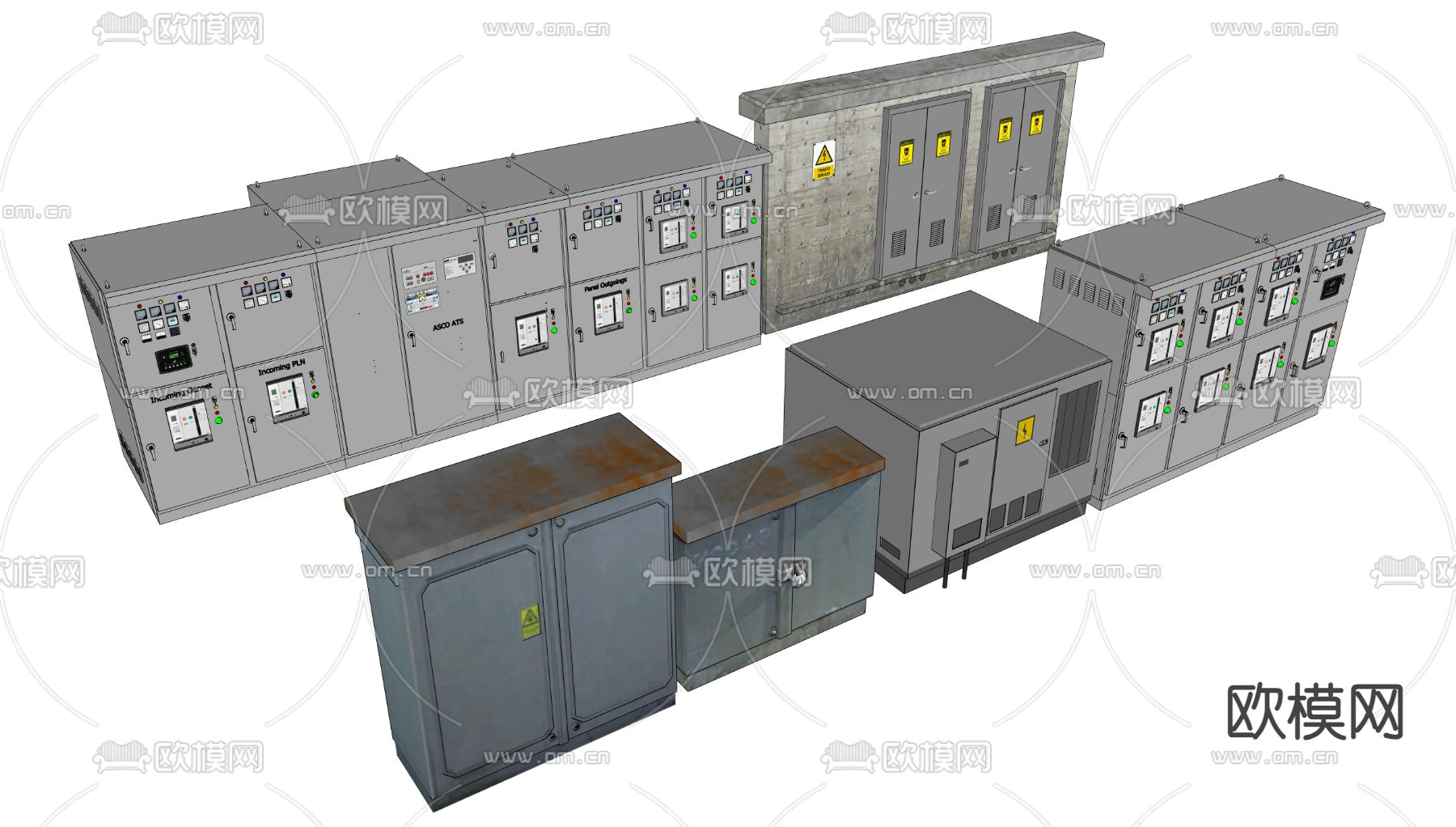 存电箱 高压电箱su模型下载（渲染图2）