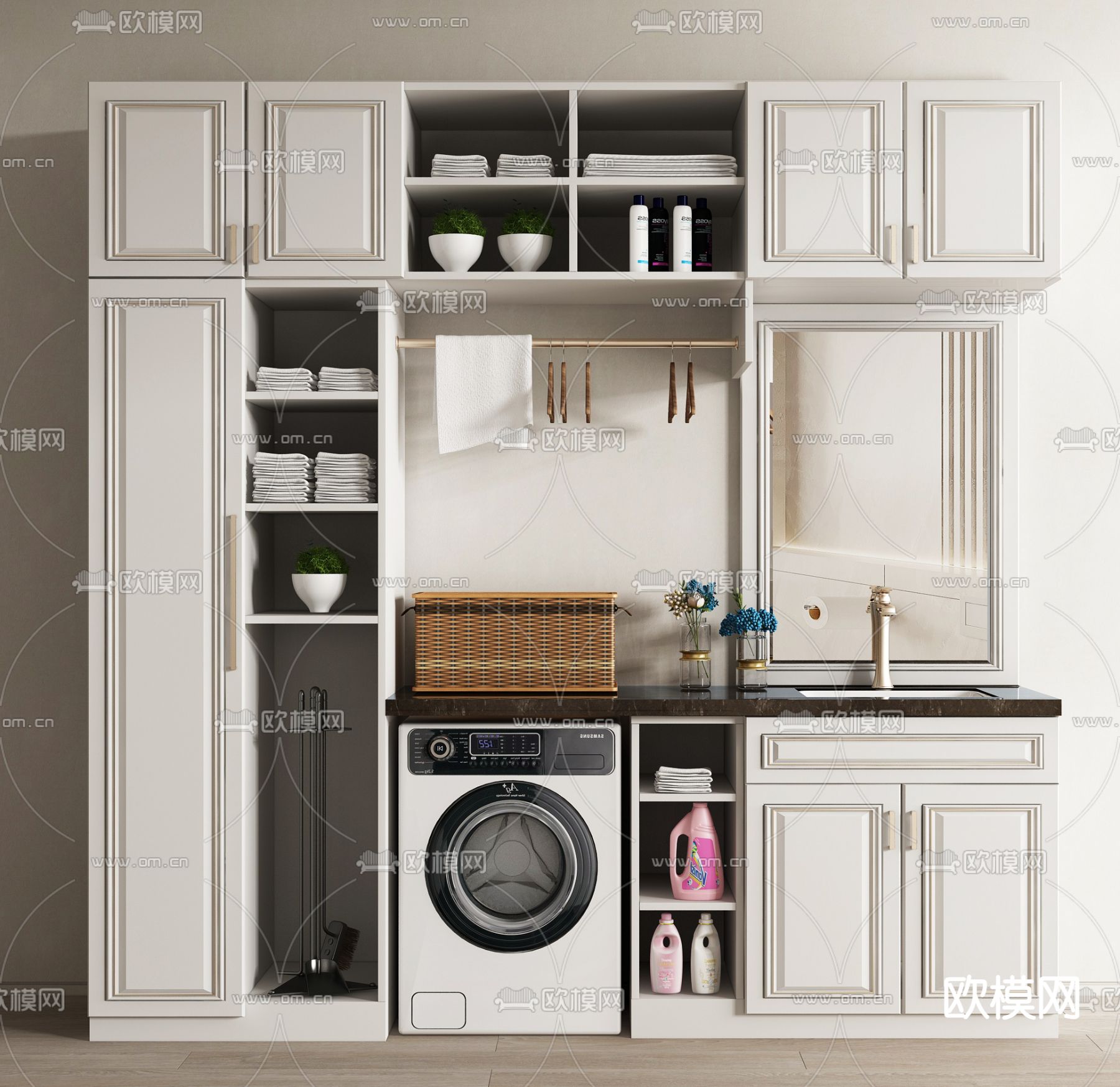 阳台柜 洗衣机柜3d模型下载