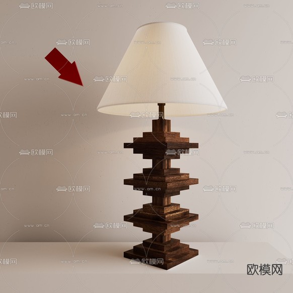 中古风台灯3d模型下载