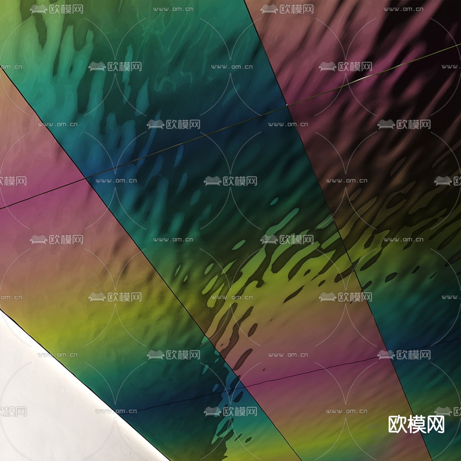 水波纹吊顶3d模型下载（渲染图2）