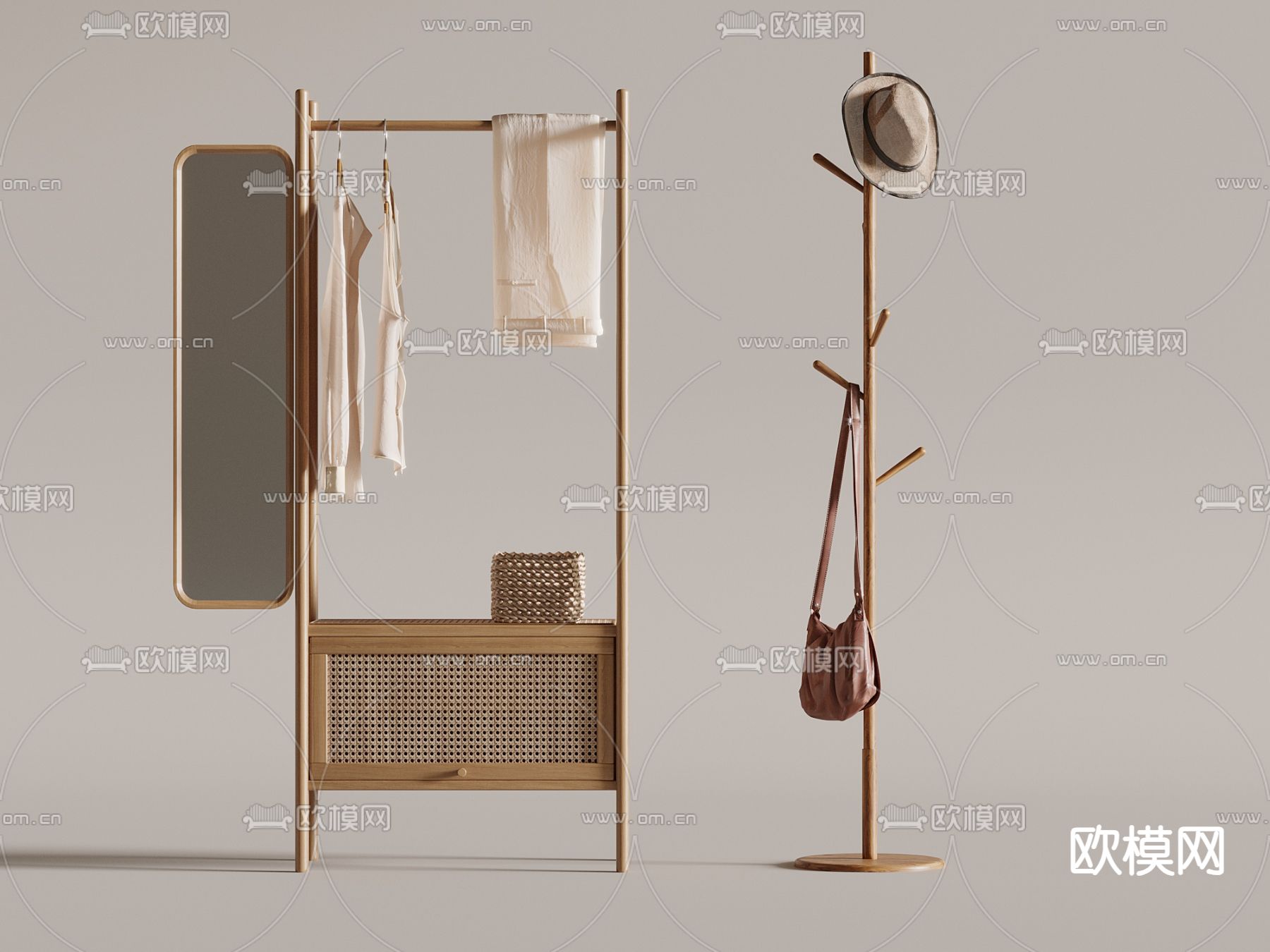挂衣架 衣帽架3d模型下载