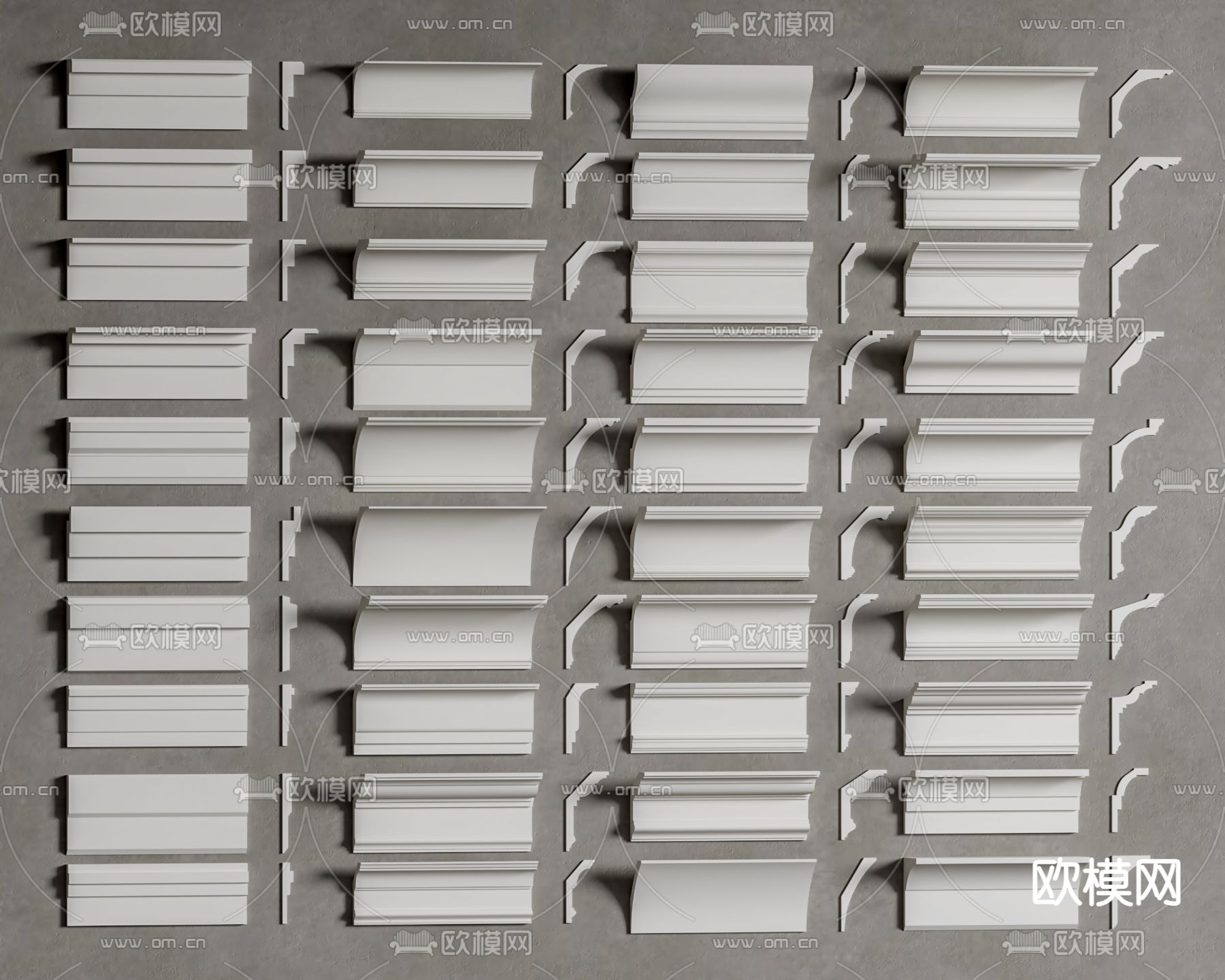 简欧线条 石膏线 角线3d模型下载