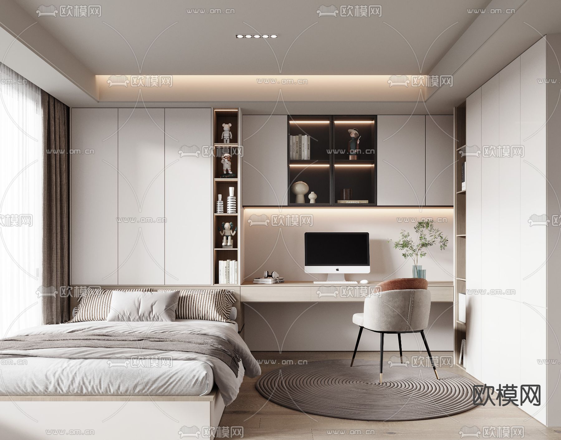 榻榻米卧室 次卧3d模型下载