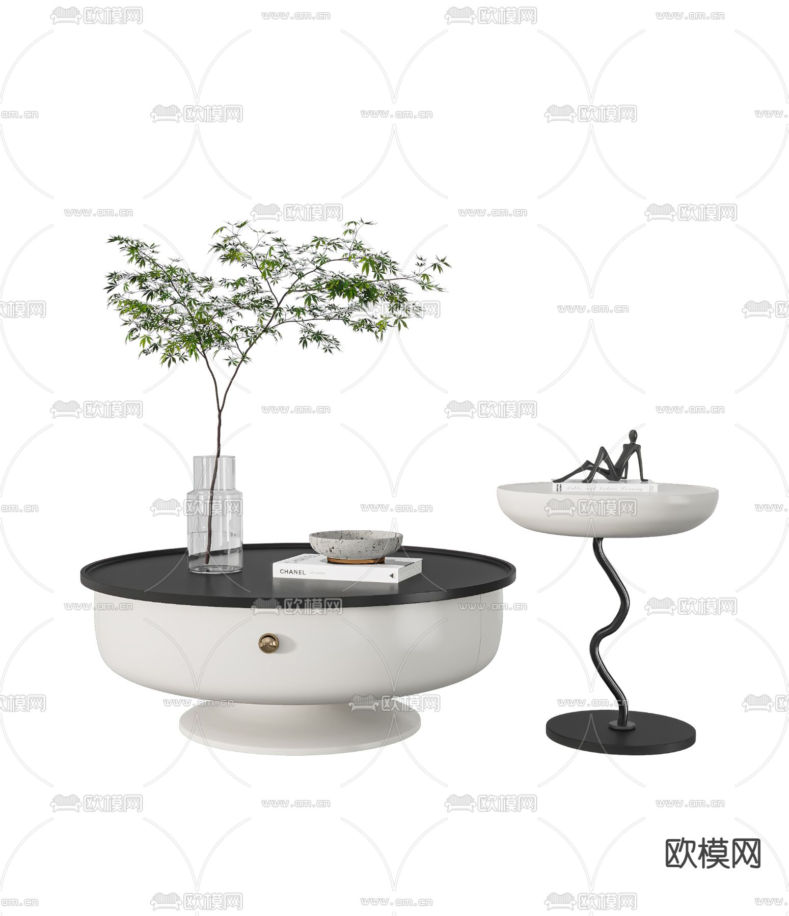 子母茶几3d模型下载