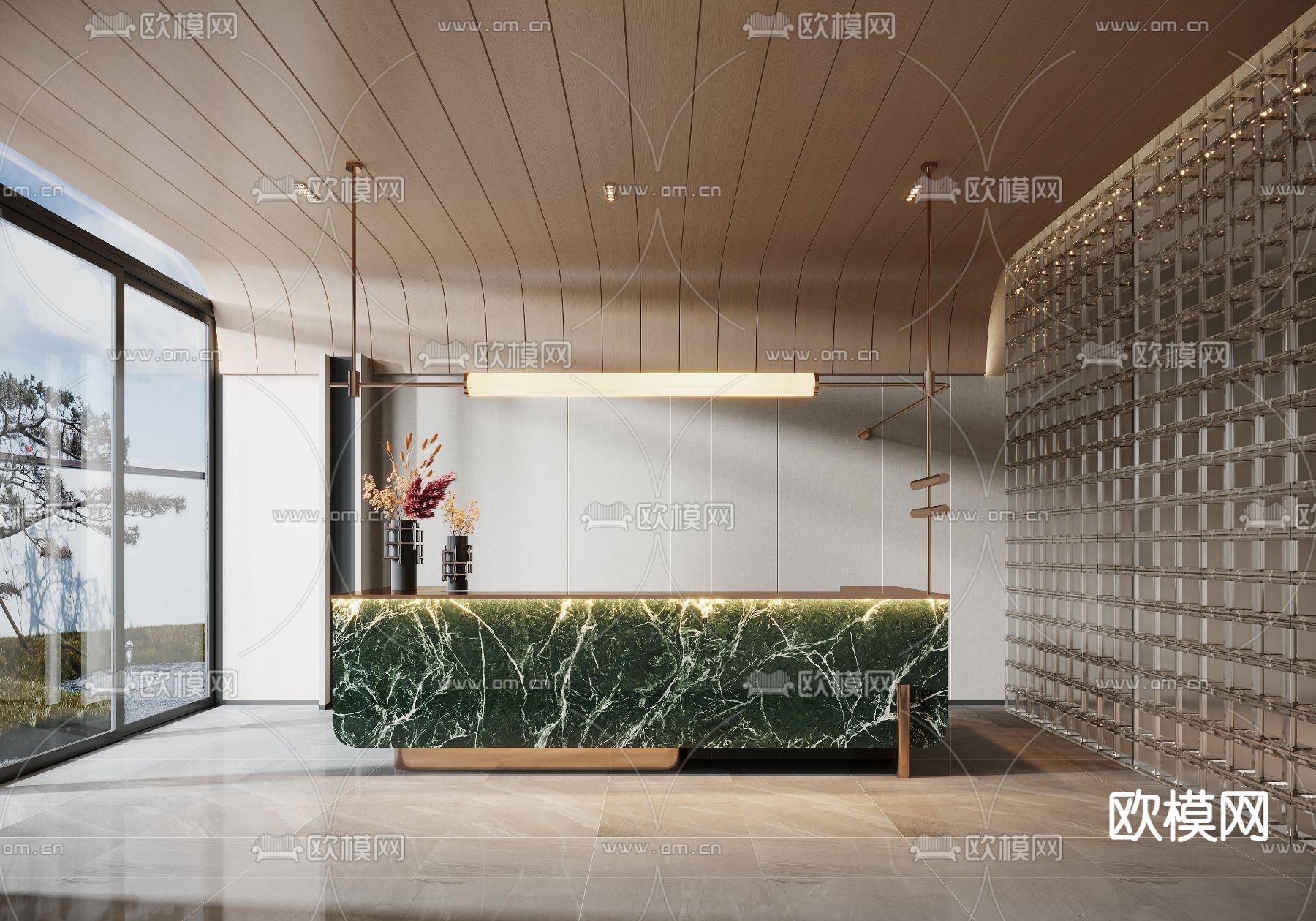 现代前台su模型下载（渲染图1）