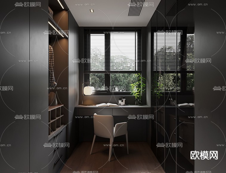 暗黑风衣帽间3d模型下载