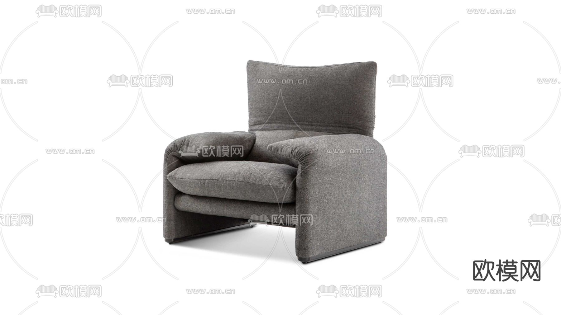 Cassina单人沙发3d模型下载（渲染图1）