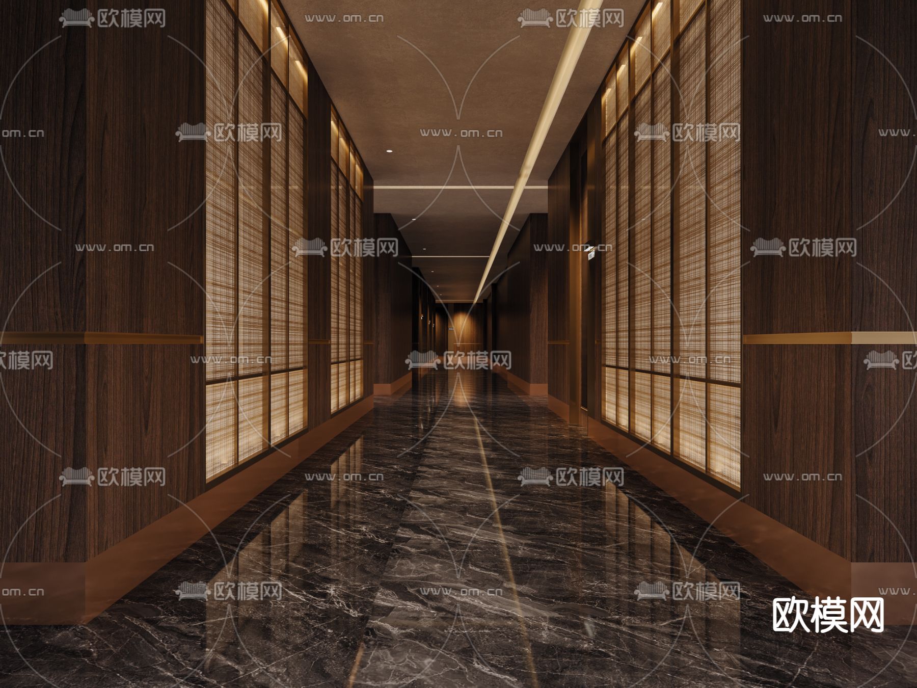 足浴店过道 酒店走廊3d模型下载（渲染图3）