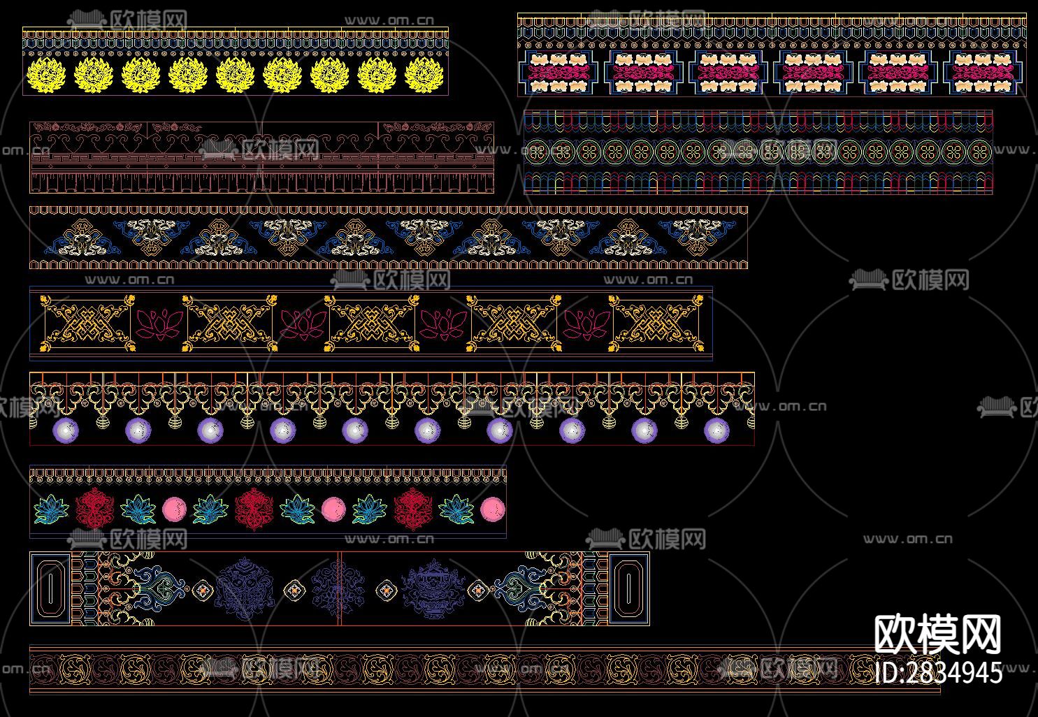 藏式花纹cad图库下载（渲染图9）