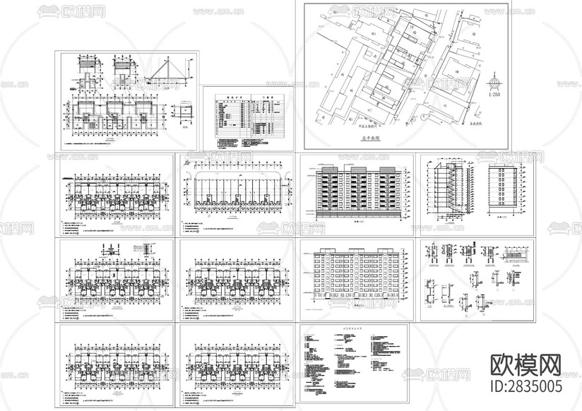 七層住宅樓建筑cad施工圖下載(渲染圖10)
