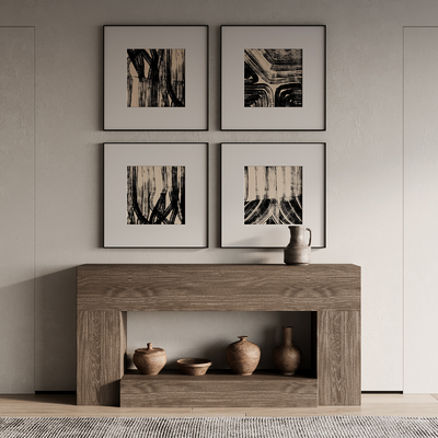 侘寂风装饰画su模型